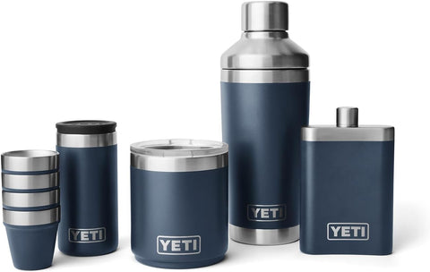YETI four-shot glass set ready for outdoor gatherings and backyard cheers