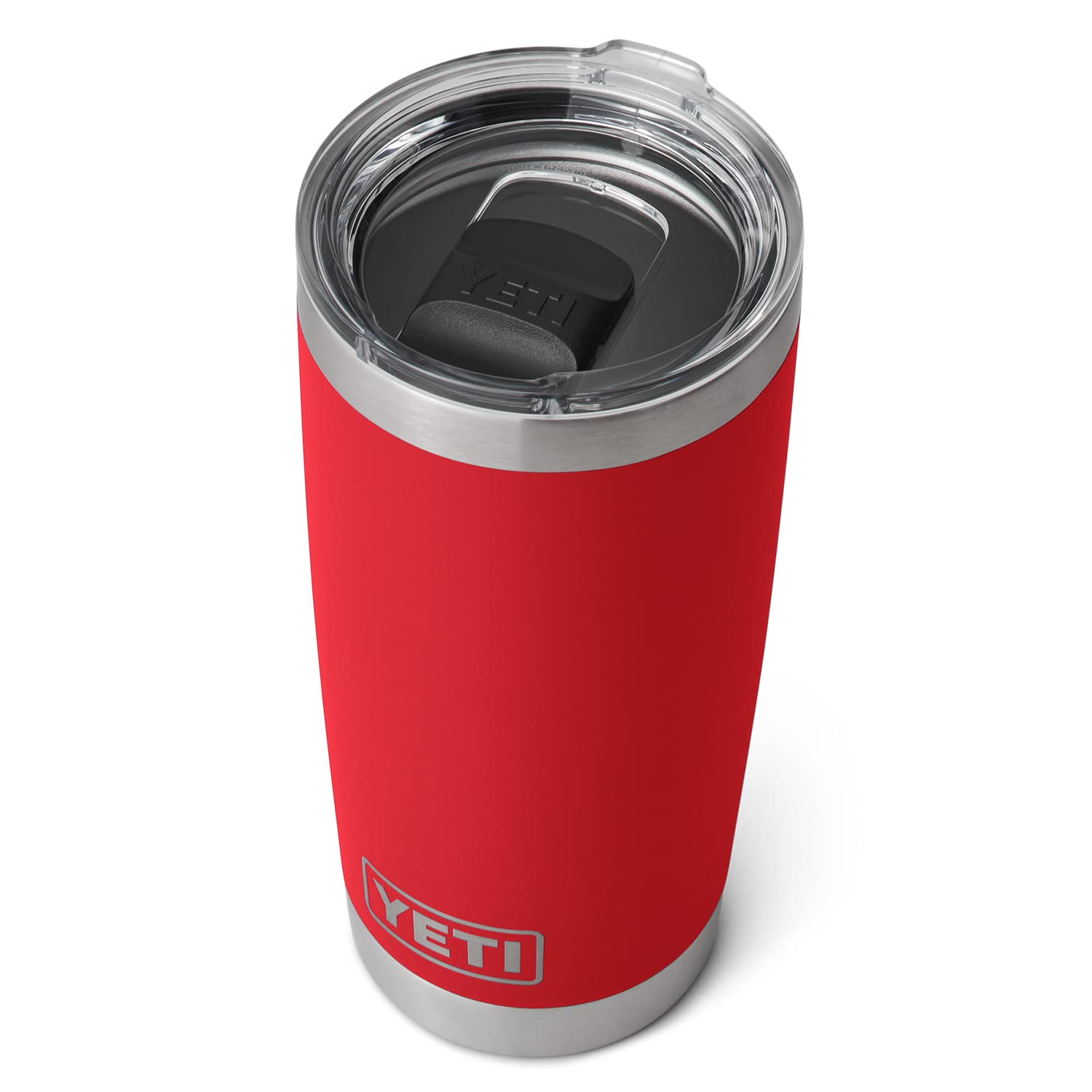 YETI Rambler 20 oz Rescue Red front view for on-the-go hydration.