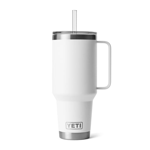 YETI Rambler 42 oz with handle and straw lid, ideal for on-the-go hydration.