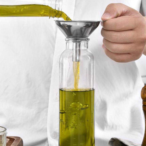 YEVIOR dishwasher-safe funnels with clip-ring for compact storage.