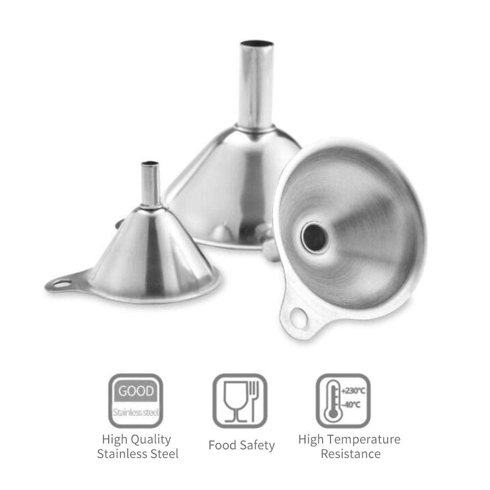 YEVIOR three-piece funnel set for durable, easy-clean everyday use.