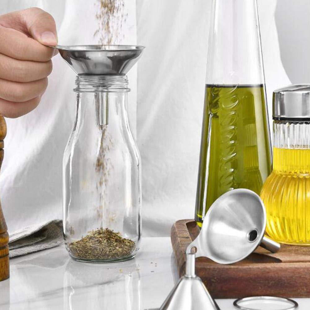 YEVIOR spice and dry-ingredient funnel set for jars and shakers.