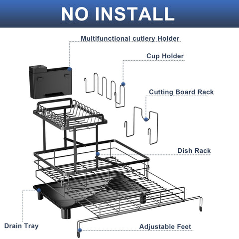 YEYPOP expandable rack length adjustment shows fits from 11.4 to 21.3 inches