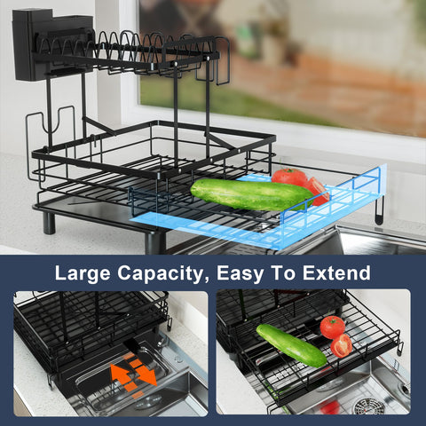 YEYPOP large-capacity rack holds plates, bowls, and cups