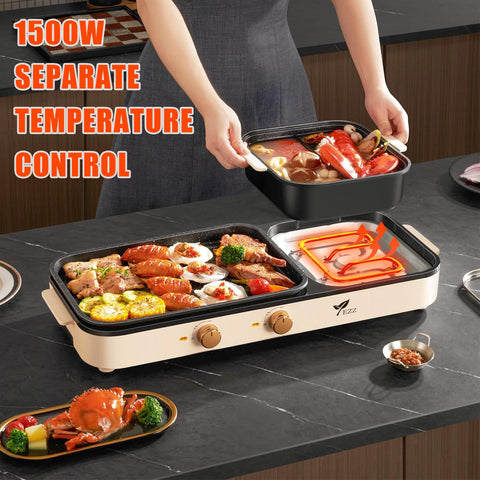 YEZZZZ safety-focused indoor grilling with insulated base and cool handles