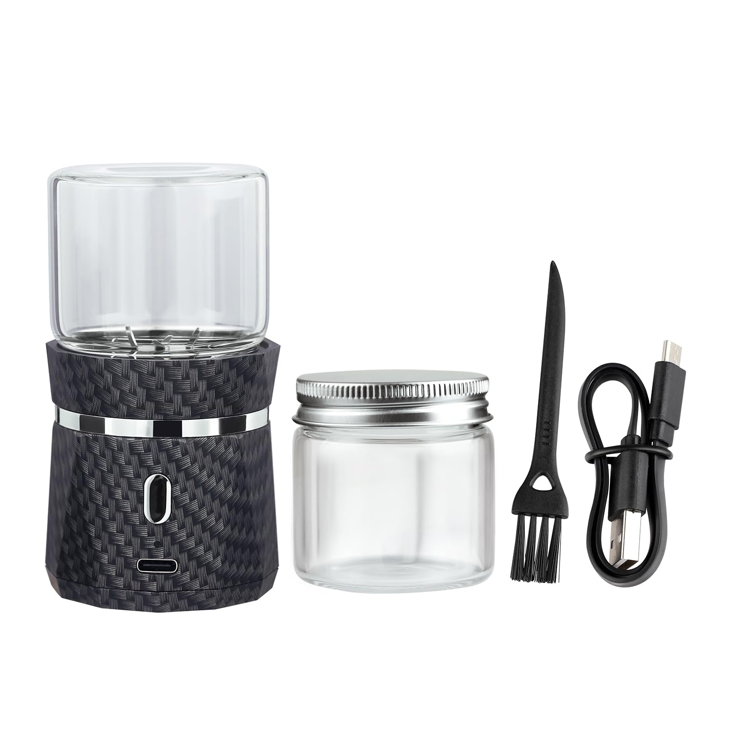 YFTOHI electric herb grinder close-up with sharp blades for efficient grinding.