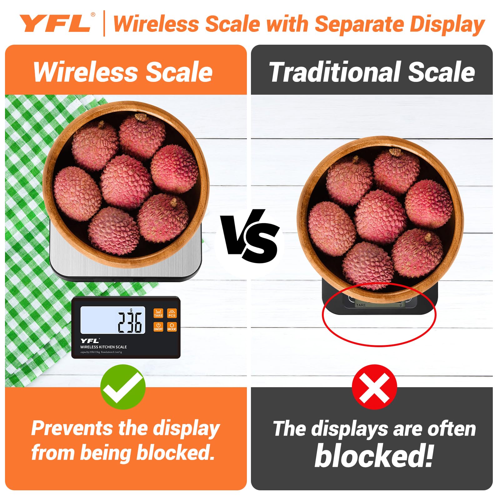 YFL stainless steel weighing platform that cleans easily and resists stains