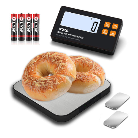 YFL wireless kitchen scale with detachable remote display for convenient weighing