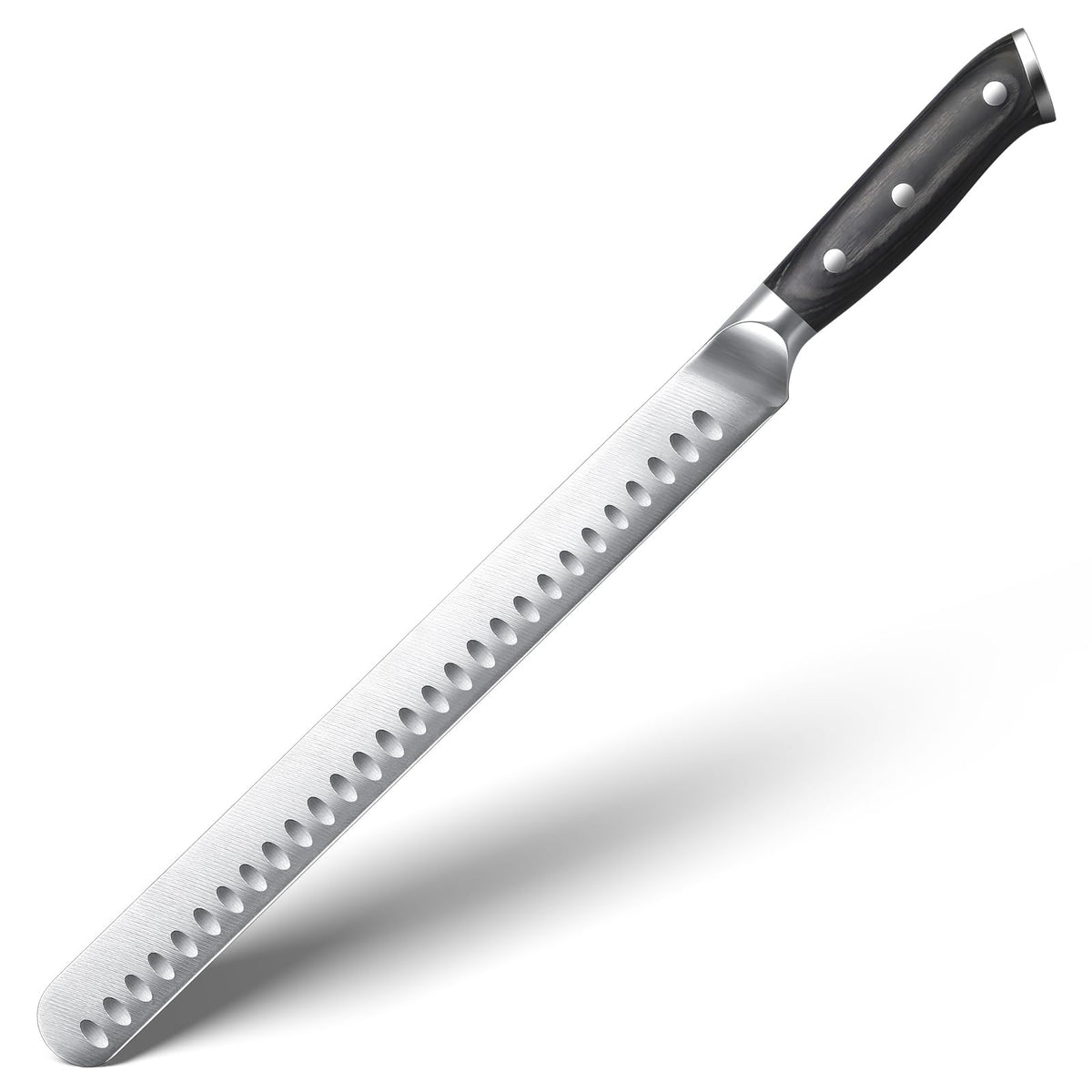 YFWOOD slicing knife 12-inch blade close-up for precise meat slices