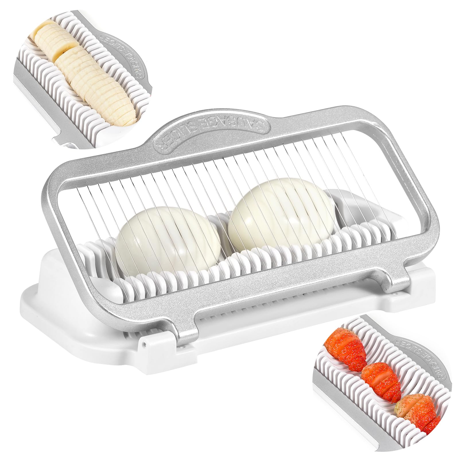 YFYTL Larger Egg Slicer delivers even cuts for hard-boiled eggs, speeding meal prep.