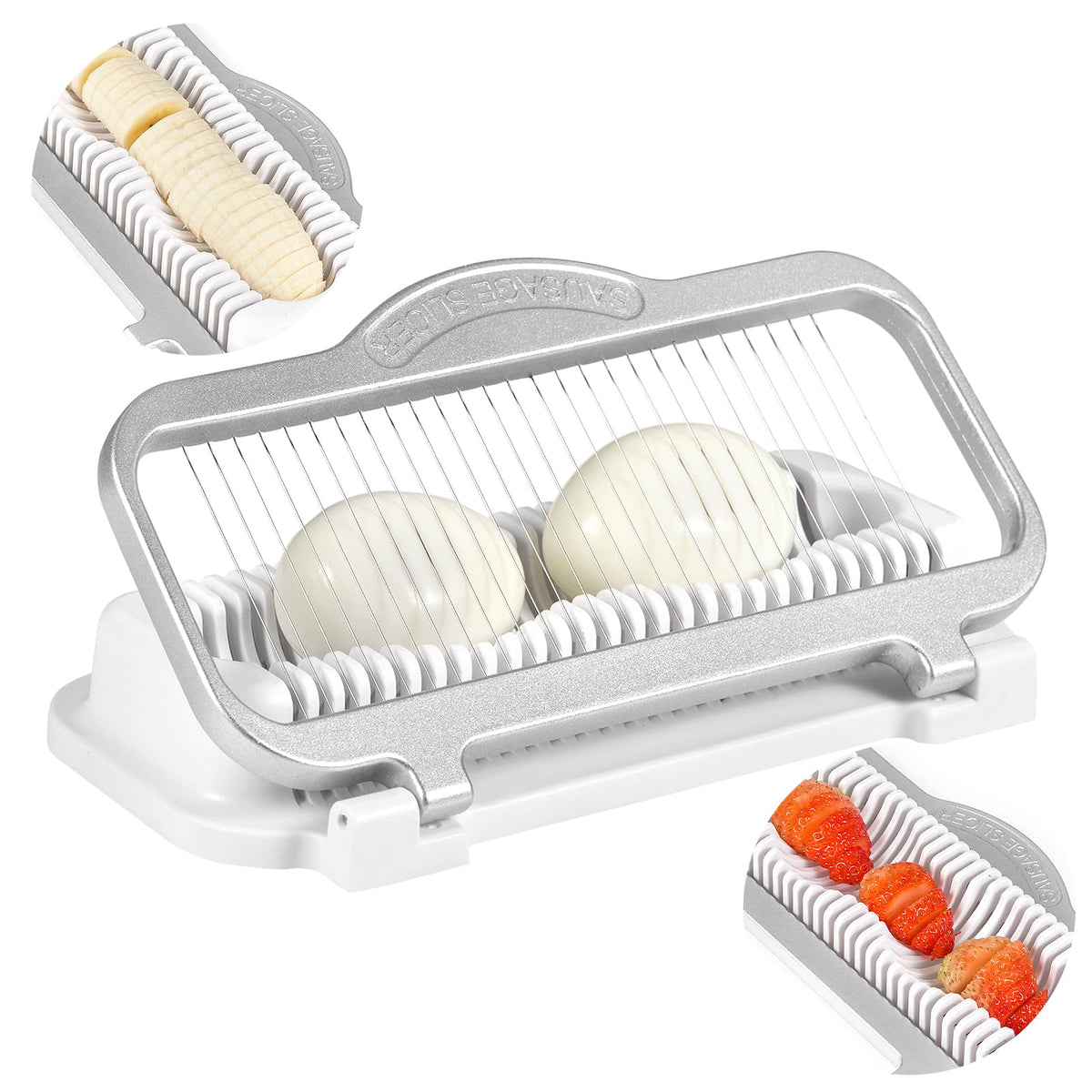YFYTL Larger Egg Slicer delivers even cuts for hard-boiled eggs, speeding meal prep.