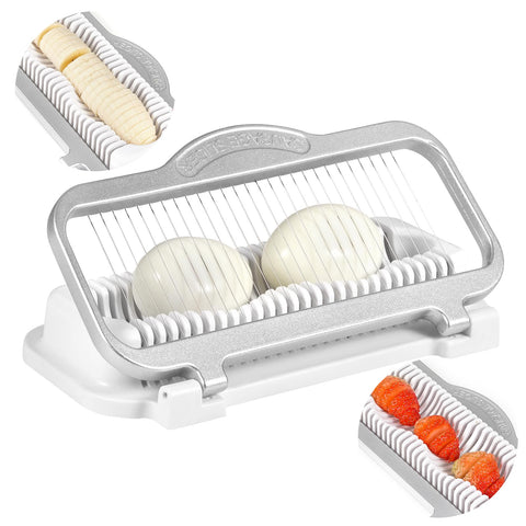 YFYTL Larger Egg Slicer delivers even cuts for hard-boiled eggs, speeding meal prep.