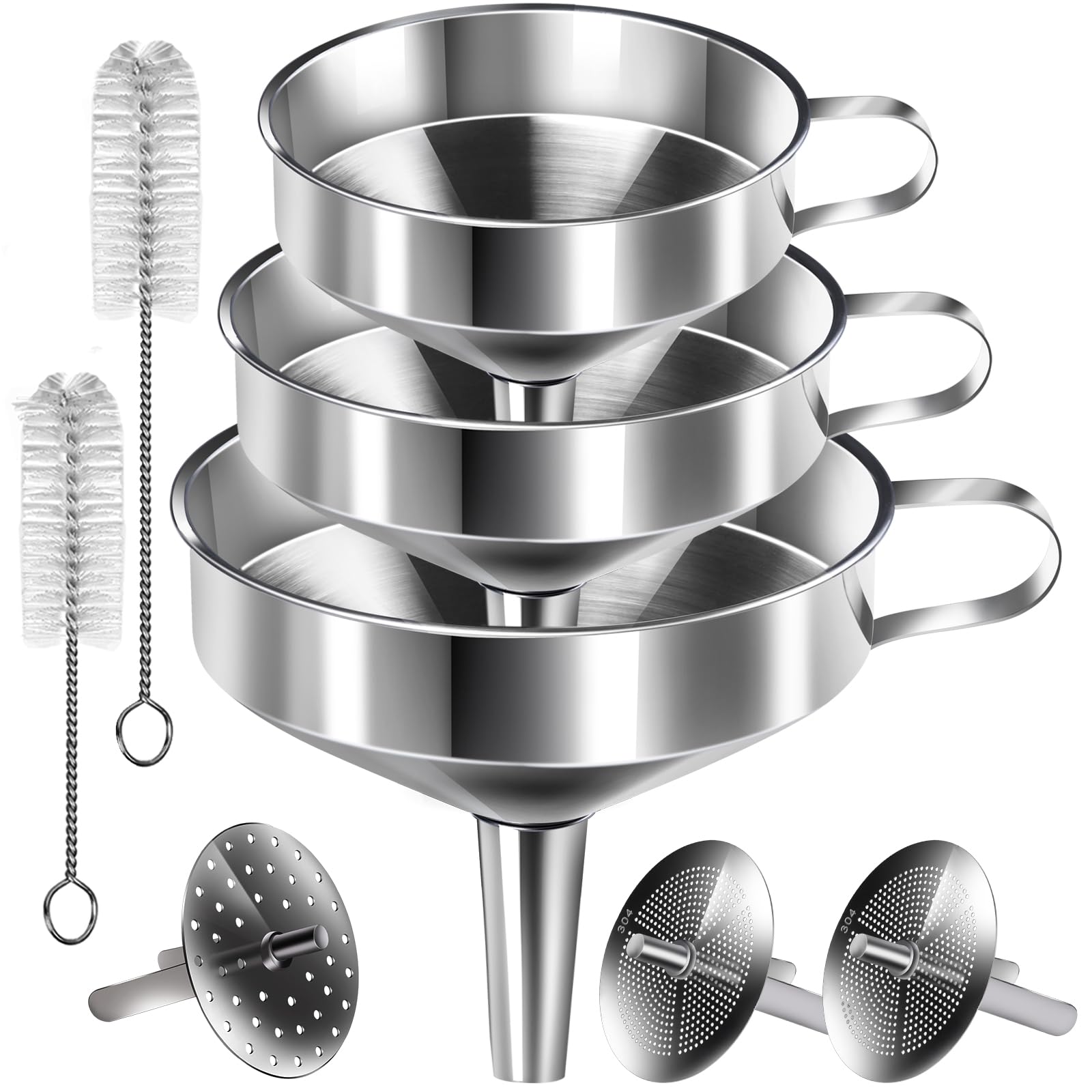 YGDZ stainless steel funnel large mouth with handle for fast bottle filling