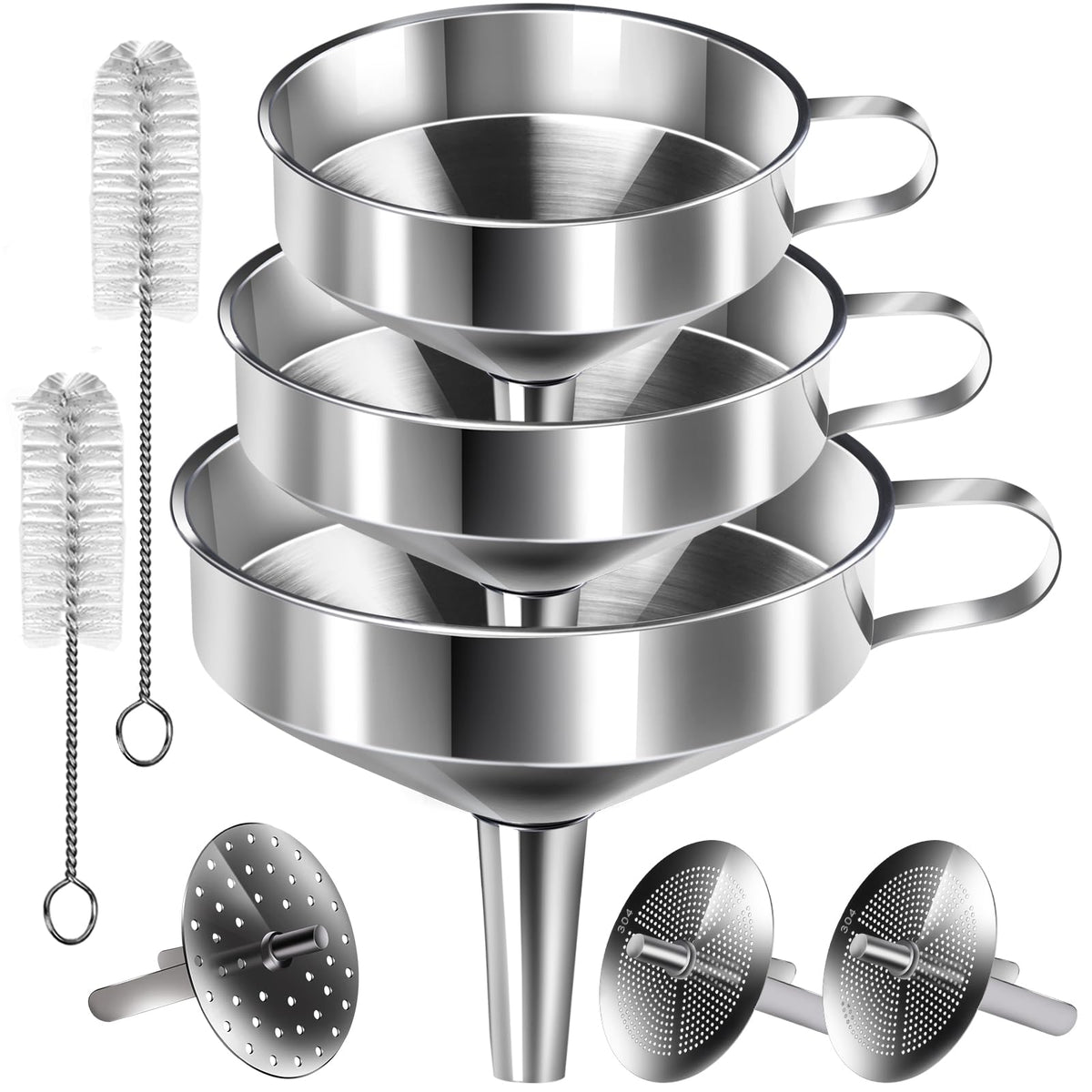 YGDZ stainless steel funnel large mouth with handle for fast bottle filling