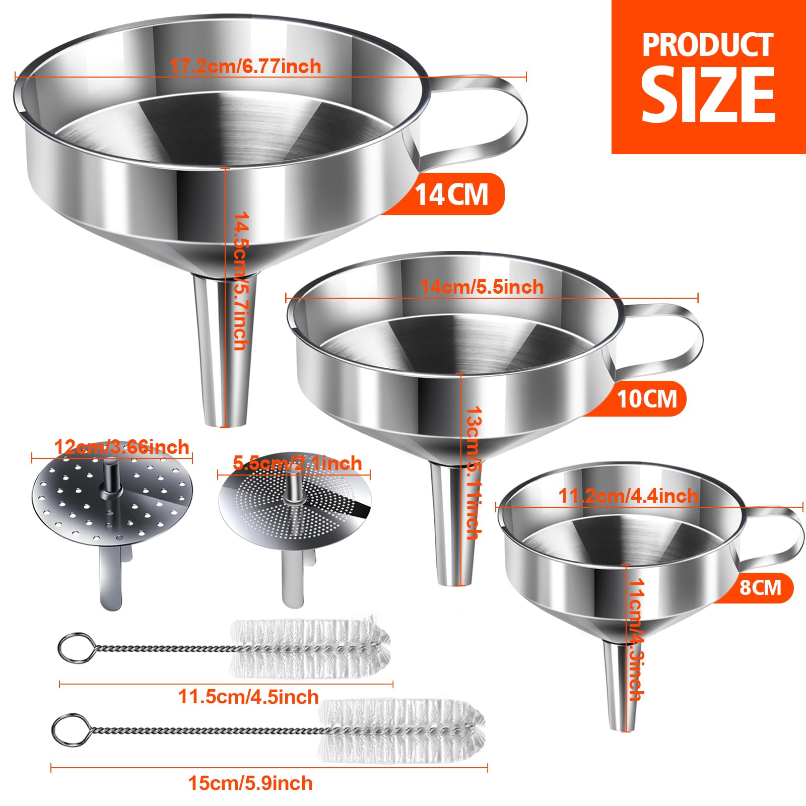 YGDZ stainless steel funnel medium mouth for precise pouring