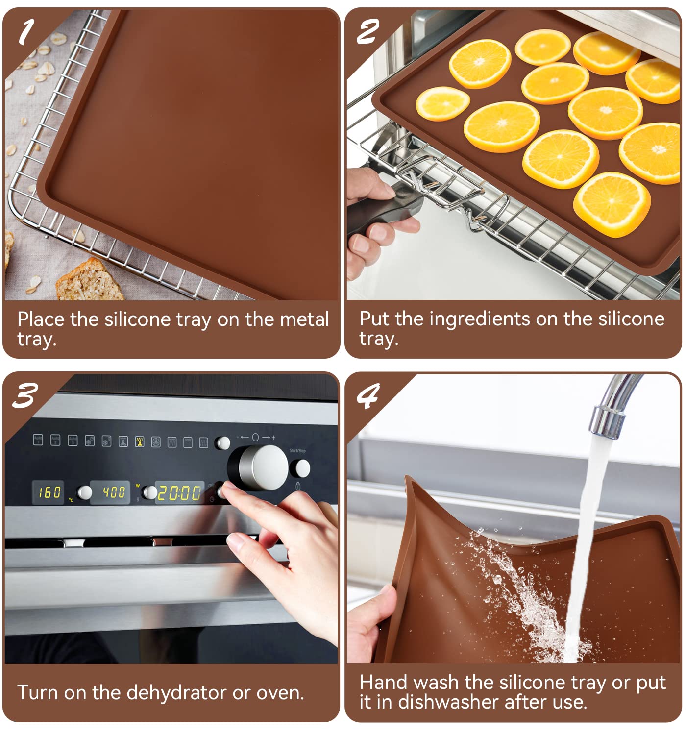 YGKATING tray mats help make fruit leather evenly and cleanly.