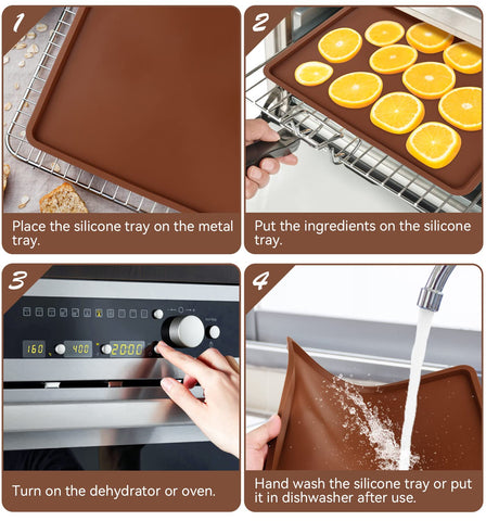 YGKATING tray mats help make fruit leather evenly and cleanly.
