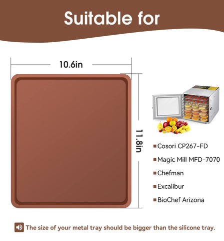 YGKATING raised-edge design keeps liquids contained during dehydration.