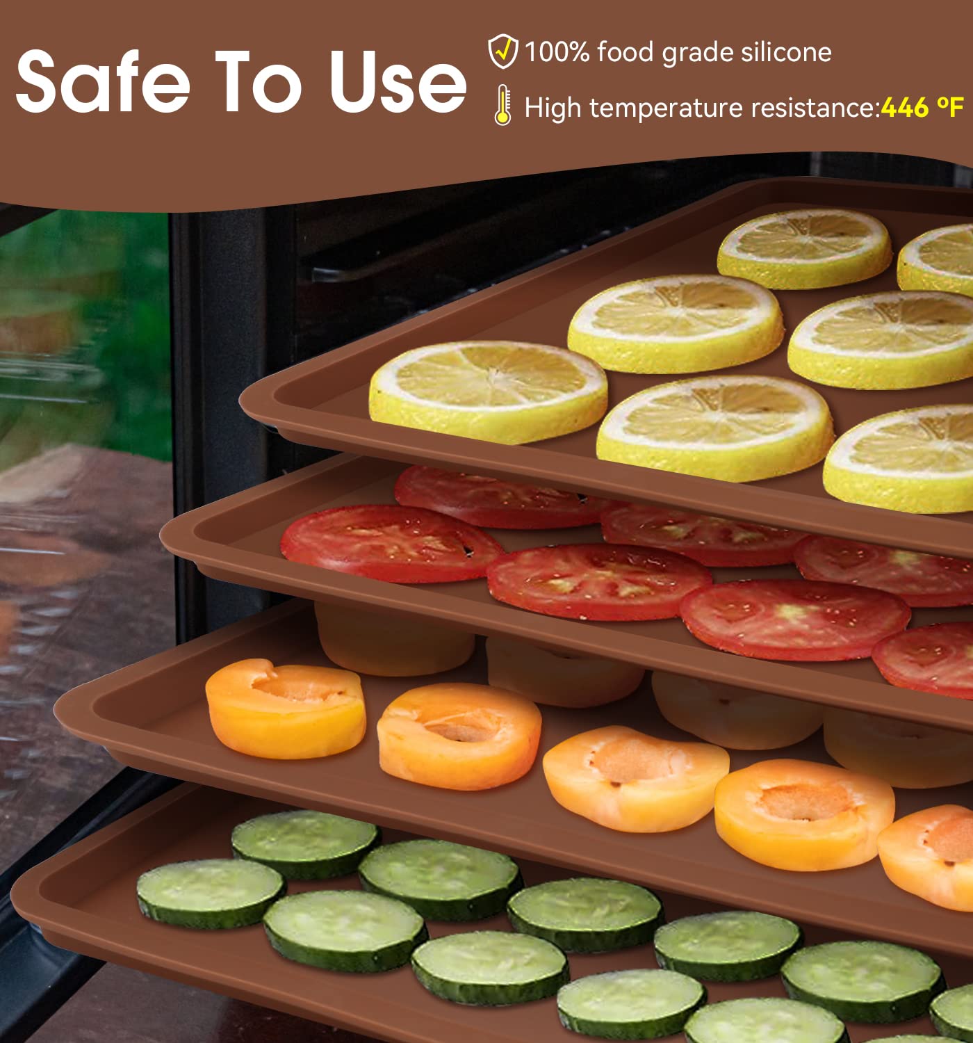 YGKATING silicone tray liners are non-stick and easy to clean.