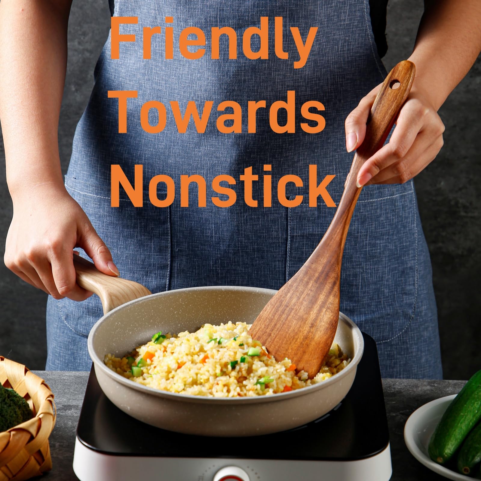 Yhendelion flat spatula offers reliable non-stick performance for delicate foods.
