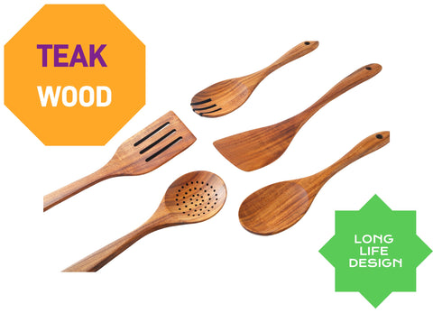 Yhendelion salad fork with teak handle for sturdy tossing and serving.