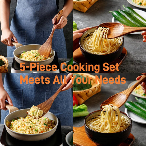 Yhendelion salad spoon features natural grain for comfortable mixing.