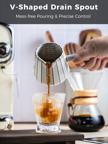 YHOJOY ceramic espresso cup with ergonomic, comfortable handle.