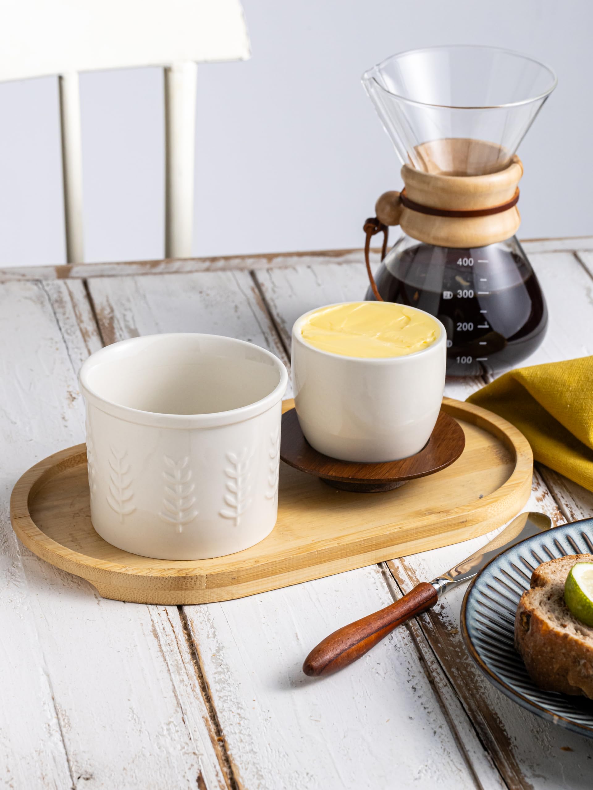 YHOJOY Butter Crock fits one full stick of butter for convenient storage