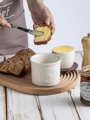 YHOJOY Butter Crock full-stick capacity holds a standard stick of butter.