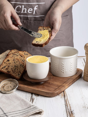 YHOJOY Butter Crock water-seal keeps butter soft and ready to spread