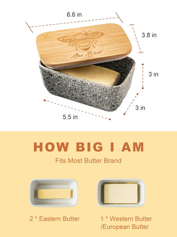 YHOJOY butter dish with airtight seal preserves flavor and texture