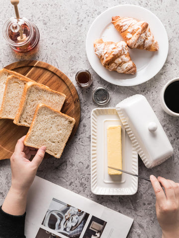 YHOJOY butter dish for fridge storage keeps butter fresh and organized