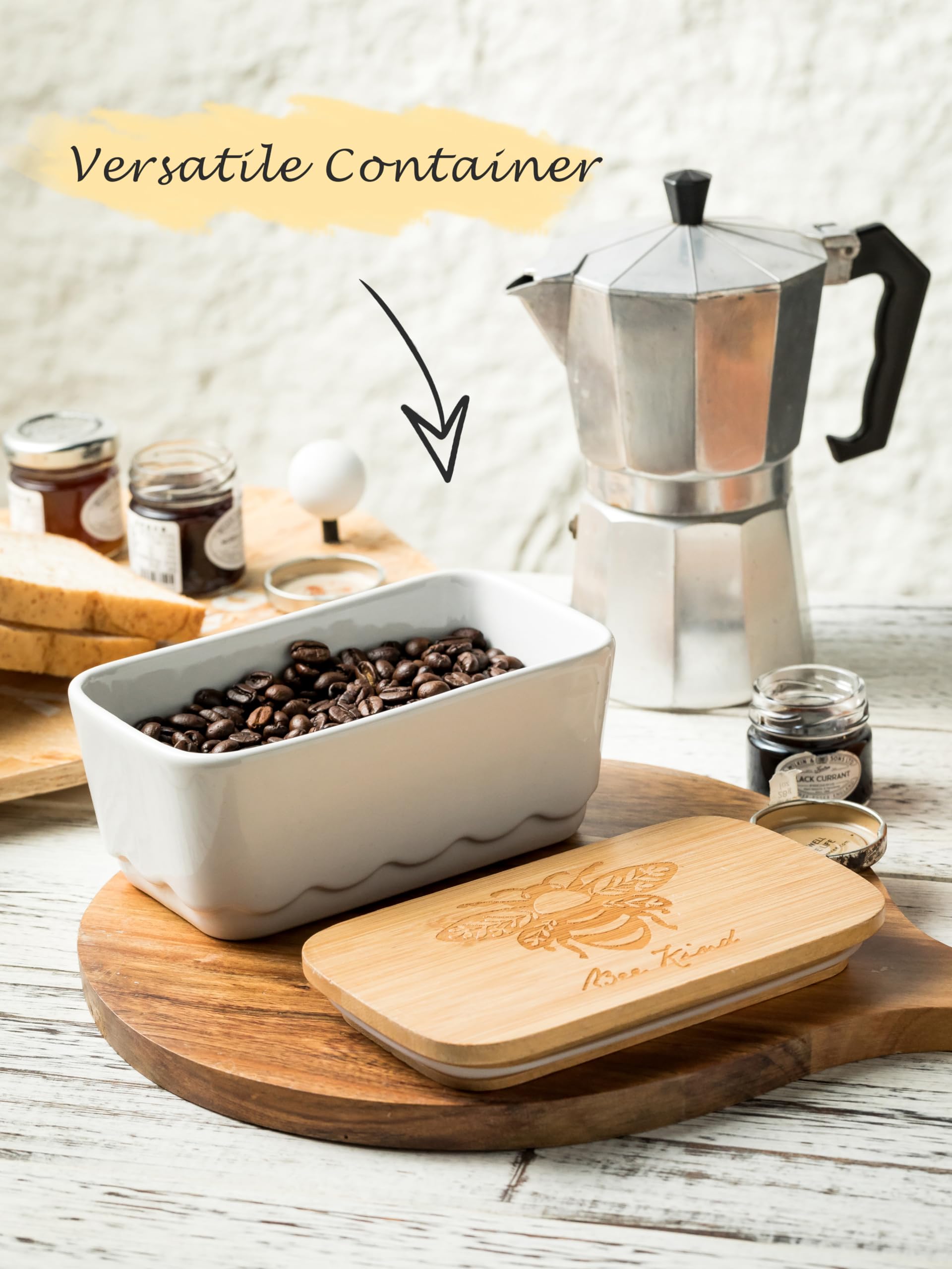 YHOJOY butter dish packaged as a thoughtful housewarming gift.