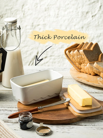 YHOJOY white ceramic butter dish ideal for daily use.