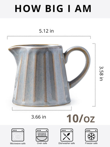 YHOJOY creamer pitcher with ergonomic handle for comfortable, controlled pouring.