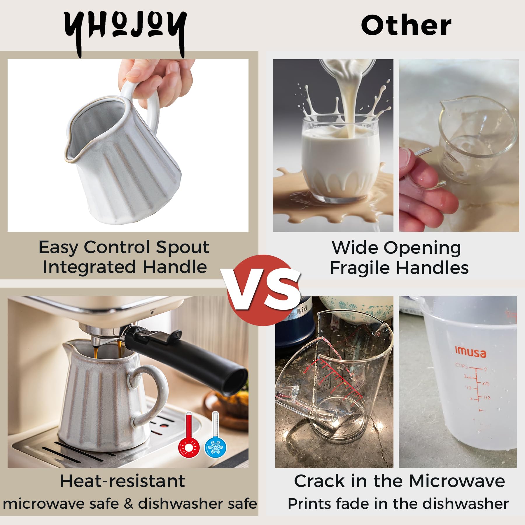 YHOJOY gift-ready ceramic creamer pitcher ideal for hosts and gatherings