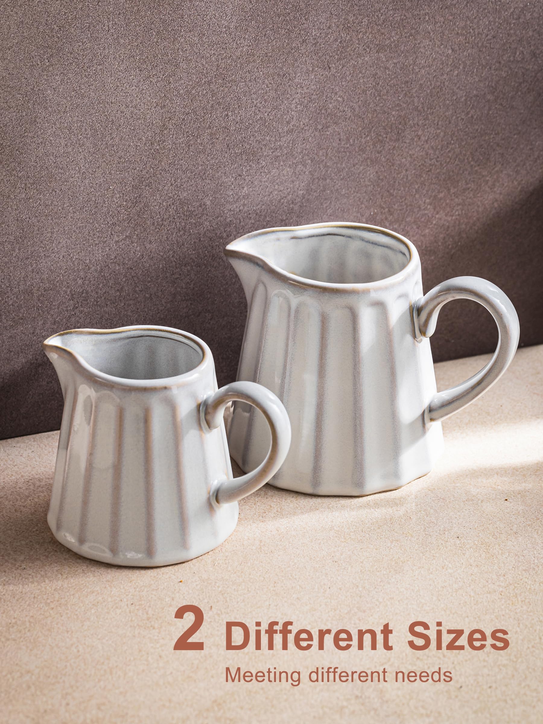 YHOJOY ceramic creamer pitcher microwave-ready for warming milk or syrup