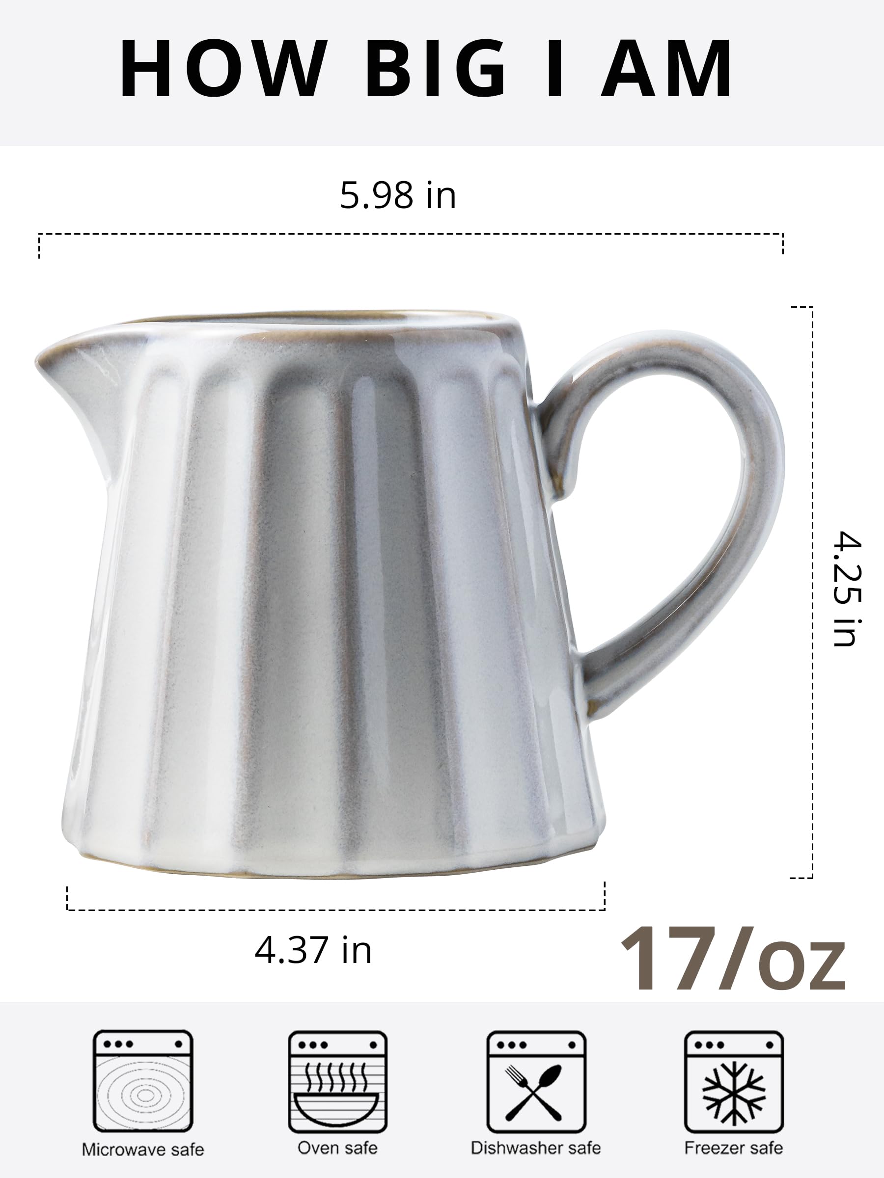 YHOJOY creamer pitcher pour-spout ensures precise, drip-free pouring