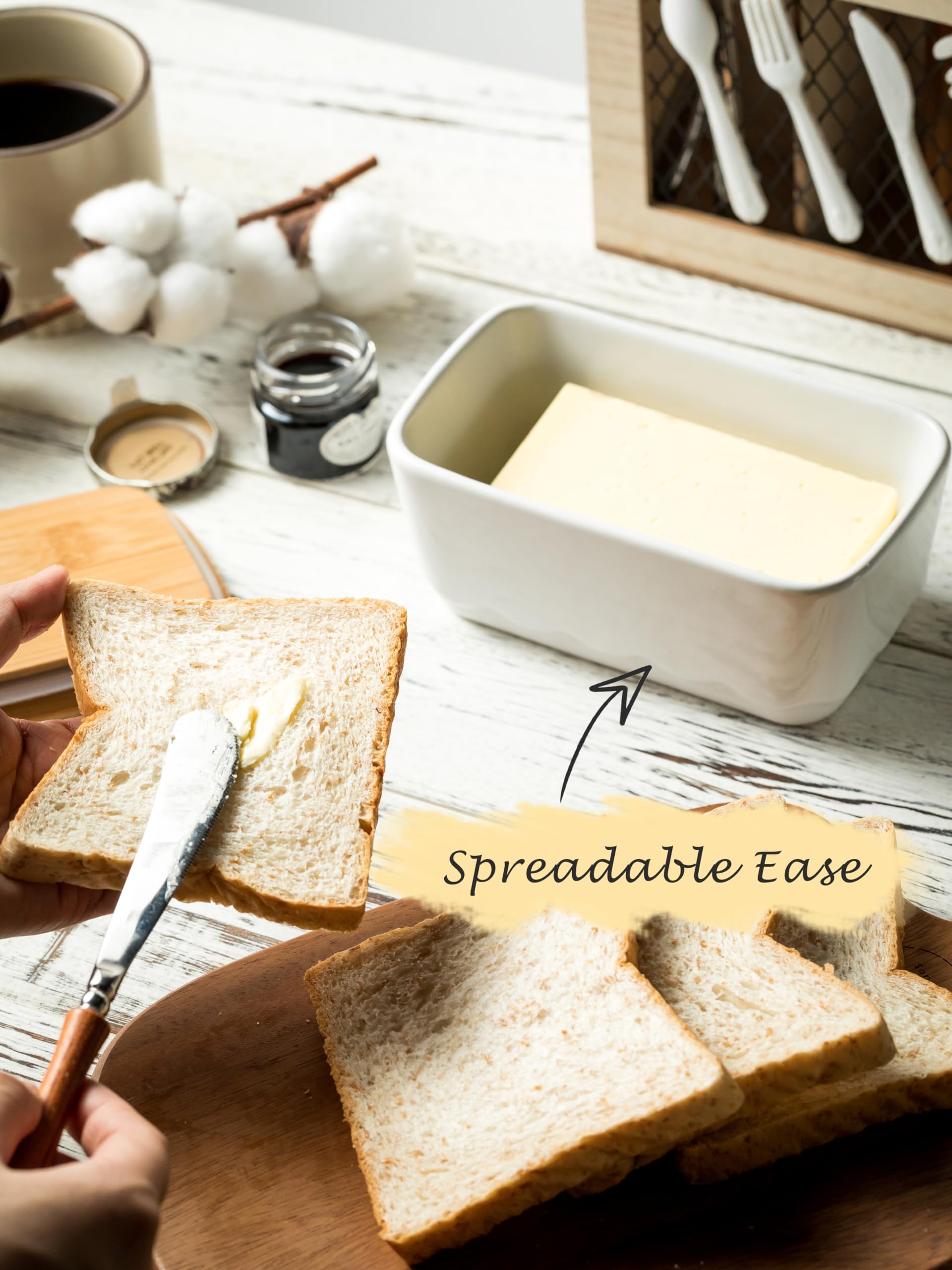 YHOJOY airtight lid feature keeps butter fresh longer.