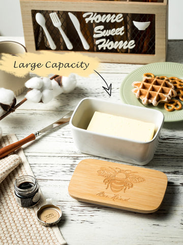 YHOJOY butter dish on kitchen decor scene enhances farmhouse style.