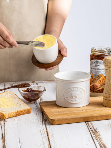 YHOJOY dishwasher-safe ceramic base with wood lid for simple care.