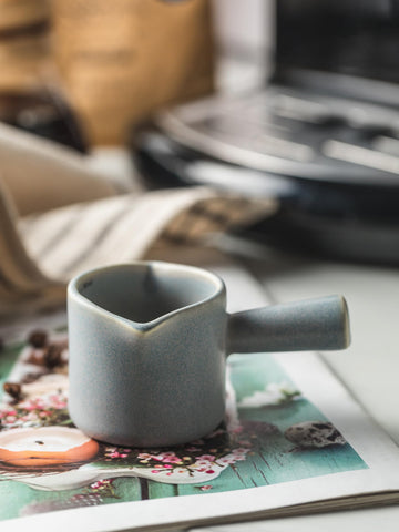 YHOJOY espresso cup in blue glaze adds style to your coffee ritual