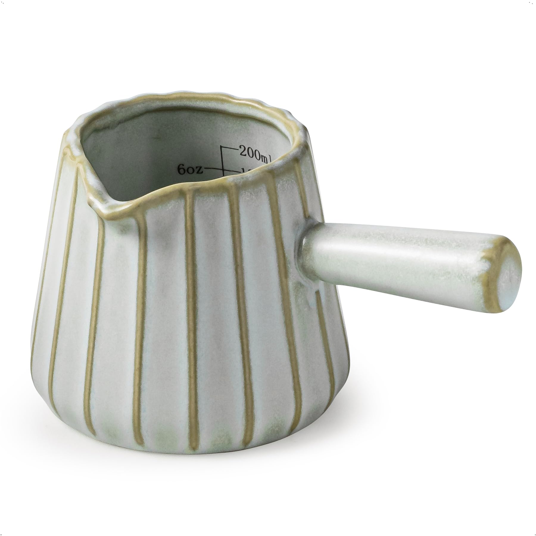 YHOJOY espresso cups with handle, front view showing capacity and style