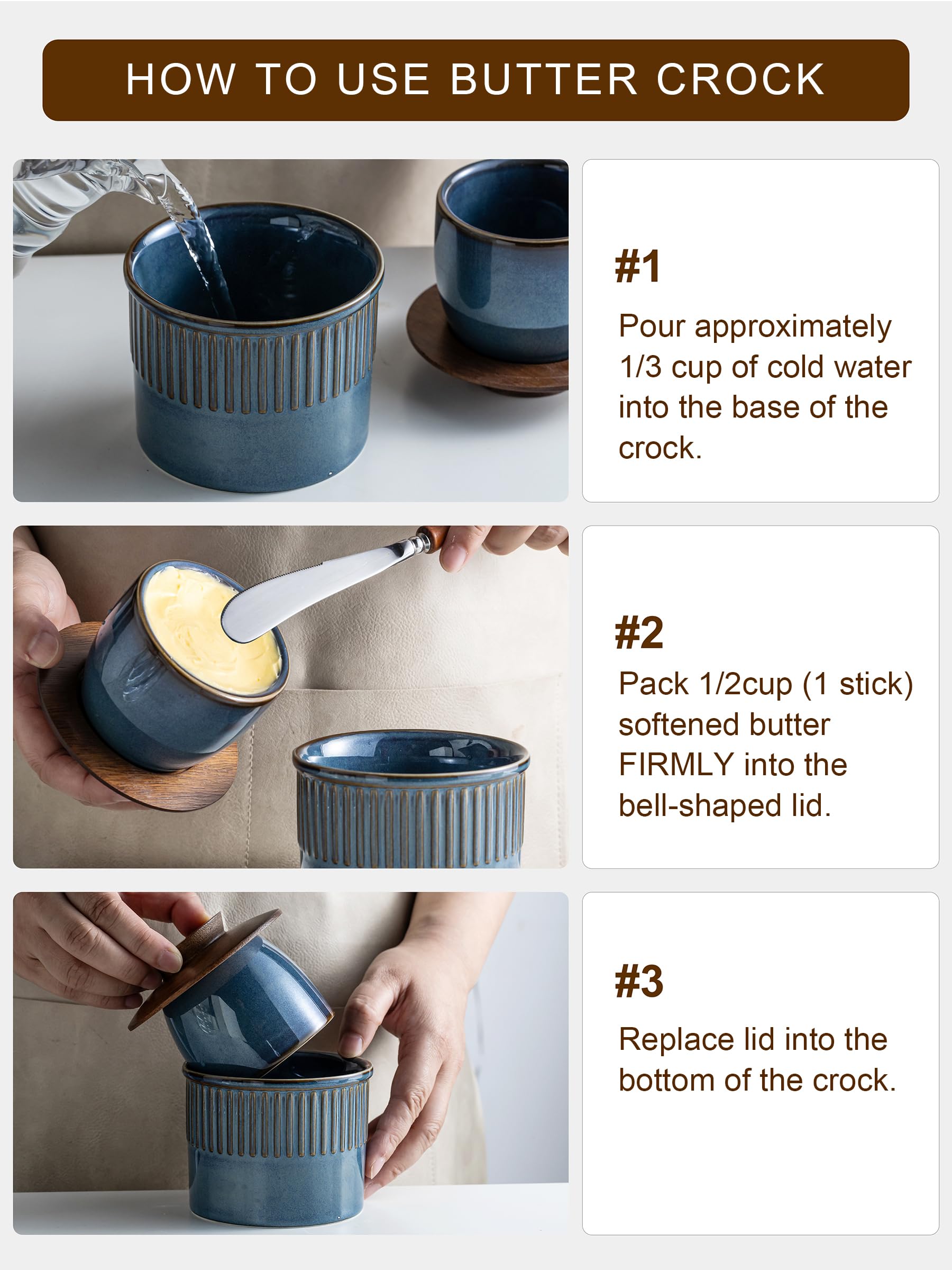 YHOJOY farmhouse cow pattern butter dish decorates the kitchen