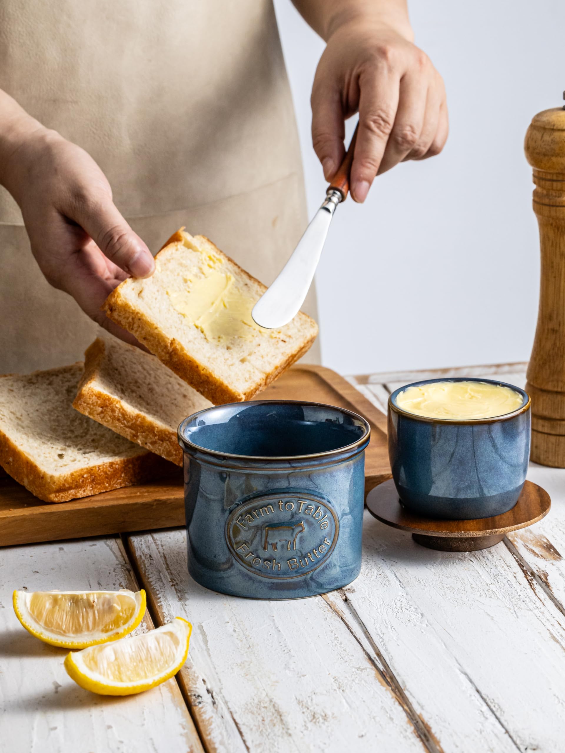 YHOJOY full-stick capacity supports everyday meals, keeping butter ready for slicing