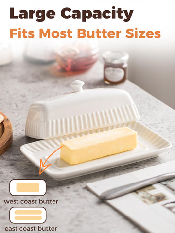 YHOJOY gift-ready butter dish striped for housewarmings and gifting