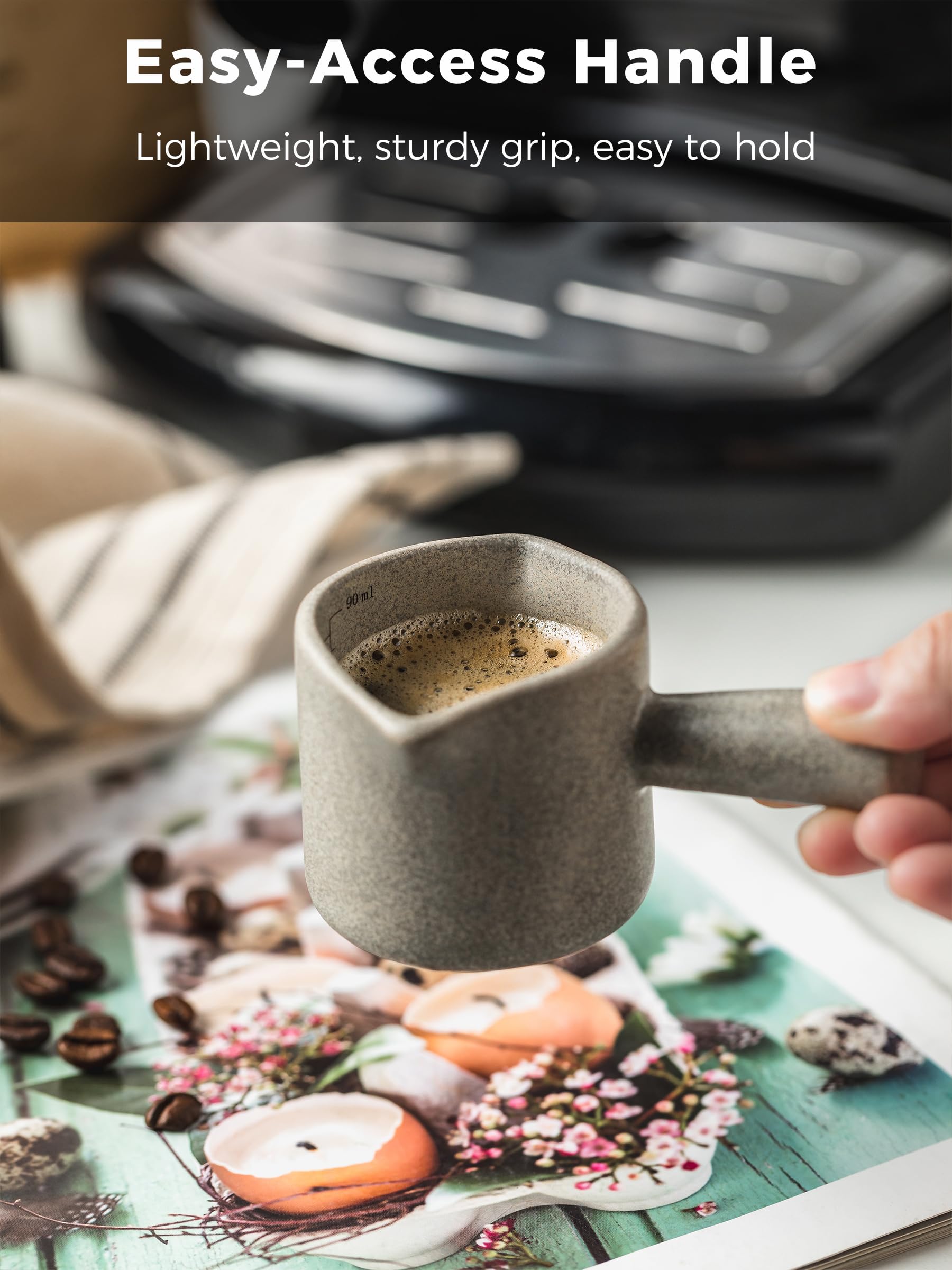 YHOJOY heat-resistant ceramic cup ready for microwave use.