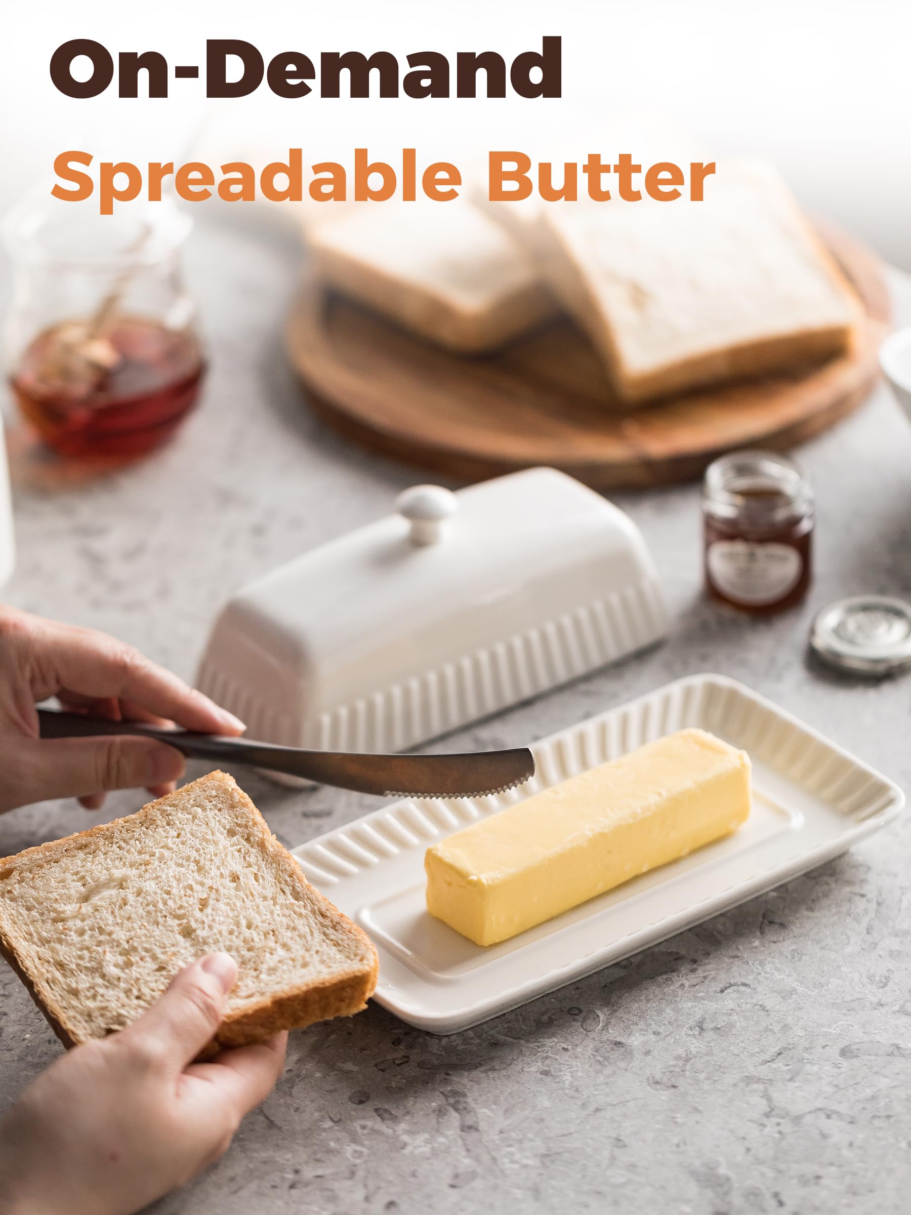 YHOJOY kitchen essentials butter dish keeps toppings ready for meals