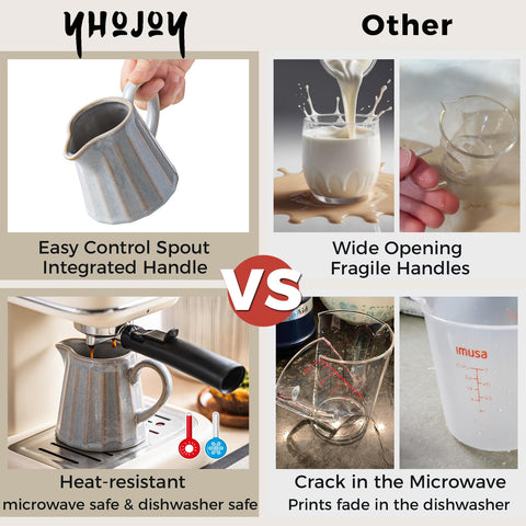 YHOJOY striped ceramic glaze adds cozy, timeless charm to kitchen tables.