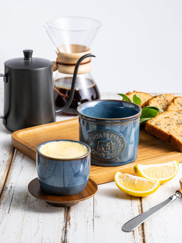 YHOJOY textured ceramic body adds farmhouse charm while storing butter